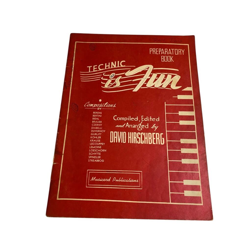 1948 Technic is Fun Preparatory Book David Hirschberg Piano Music